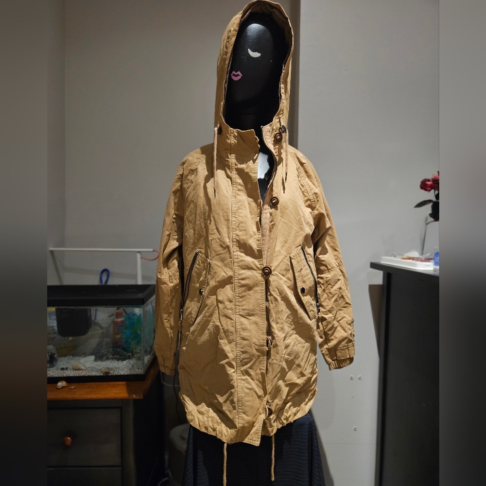 Zara Basic Tan Parka Jacket - image 1